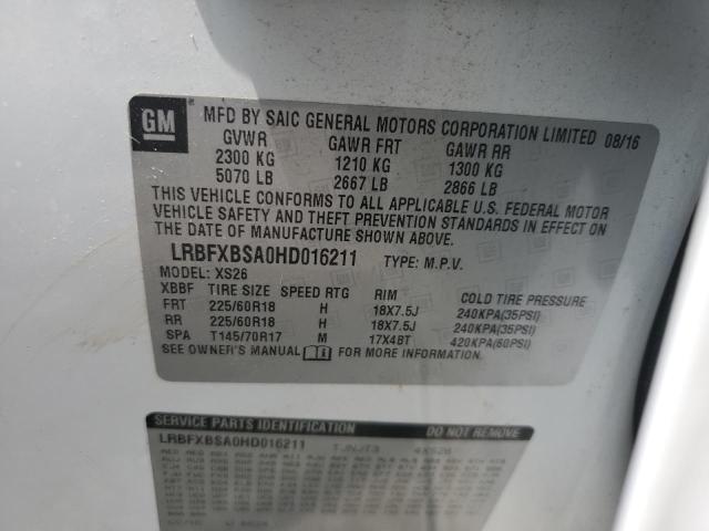 LRBFXBSA0HD016211 - 2017 BUICK ENVISION ESSENCE Ağ foto 13