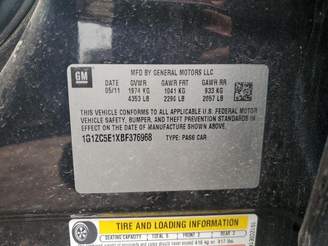 1G1ZC5E1XBF376968 - 2011 CHEVROLET MALIBU 1LT BLACK photo 12