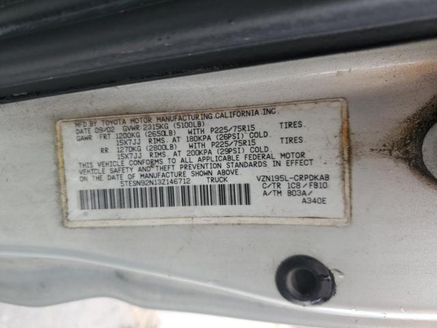 5TESN92N13Z146712 - 2003 TOYOTA TACOMA XTRACAB PRERUNNER فضي صورة 12