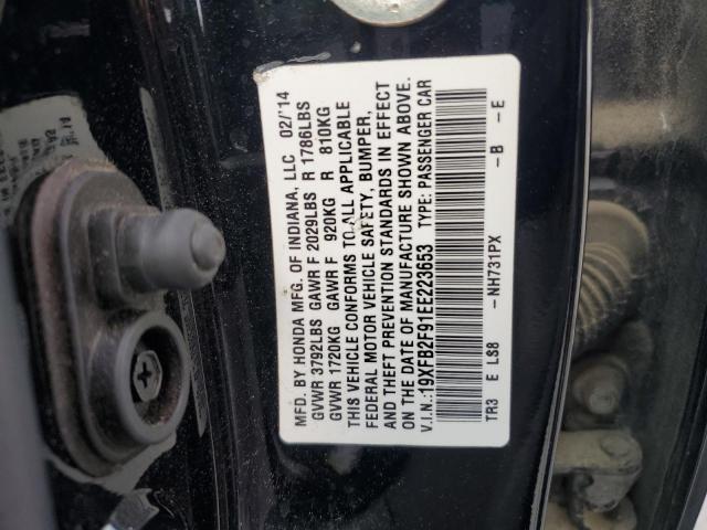 19XFB2F91EE223653 - 2014 HONDA CIVIC EXL BLACK photo 12