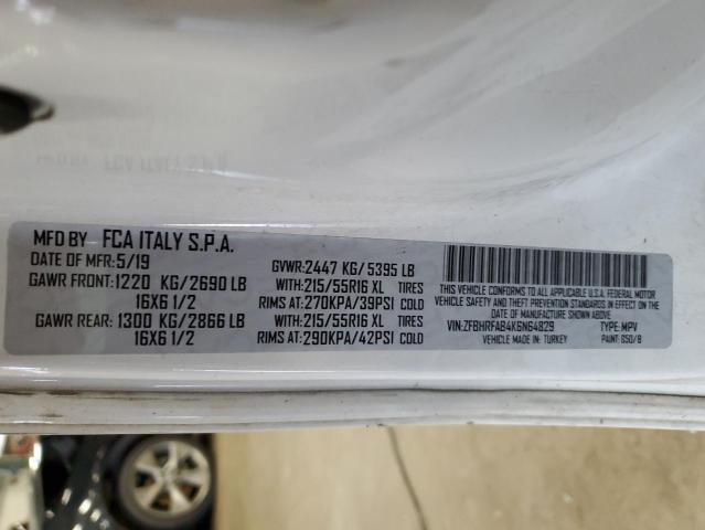 ZFBHRFAB4K6N64829 - 2019 RAM PROMASTER 白色 照片 13