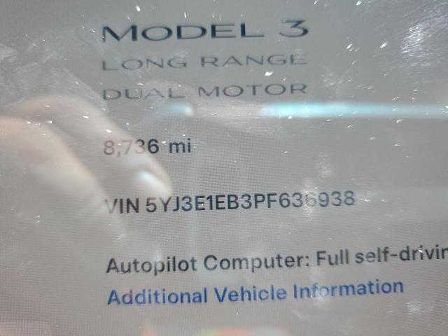 5YJ3E1EB3PF636938 - 2023 TESLA MODEL 3 GRAY photo 9