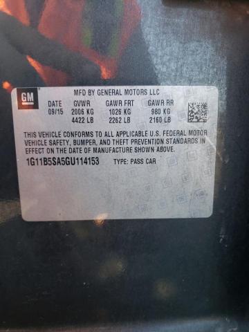 1G11B5SA5GU114153 - 2016 CHEVROLET MALIBU LIM LS GRAY photo 12