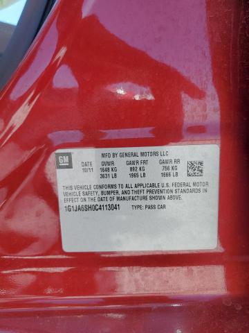 1G1JA6SH0C4113041 - 2012 CHEVROLET SONIC LS RED photo 13