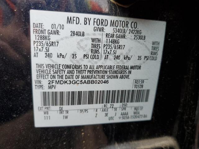 2FMDK3GC5ABB02046 - 2010 FORD EDGE SE BLUE photo 10