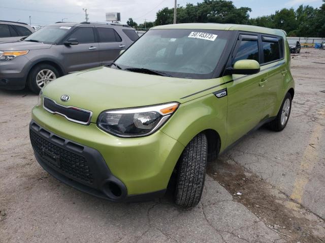 KNDJN2A27F7803907 - 2015 KIA SOUL GREEN photo 1