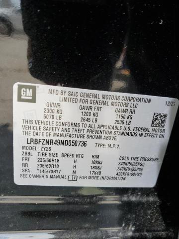 LRBFZNR49ND050736 - 2022 BUICK ENVISION ESSENCE BLACK photo 13
