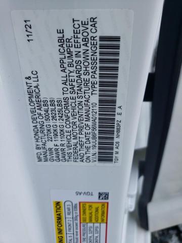 19UUB6F56MA012110 - 2021 ACURA TLX TECH A WHITE photo 12