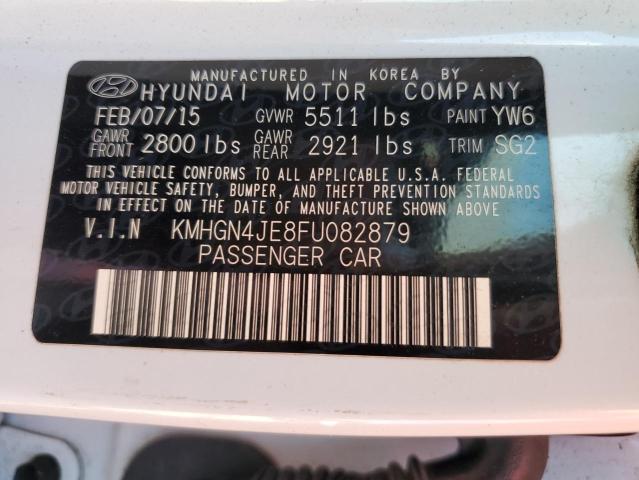 KMHGN4JE8FU082879 - 2015 HYUNDAI GENESIS 3.8L WHITE photo 12