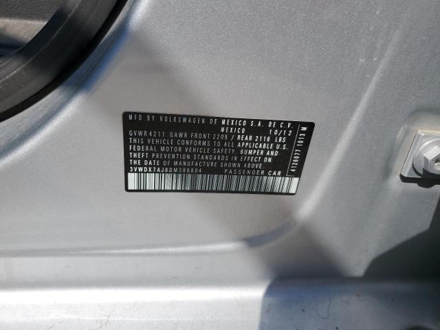 3VWDX7AJ8DM388804 - 2013 VOLKSWAGEN JETTA SE SILVER photo 12