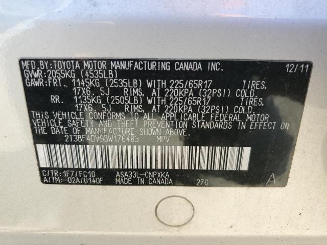 2T3BF4DV9BW176483 - 2011 TOYOTA RAV4 SILVER photo 13