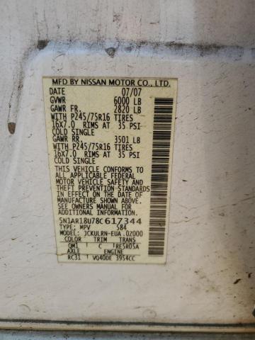 5N1AR18U78C617344 - 2008 NISSAN PATHFINDER S Ağ foto 13