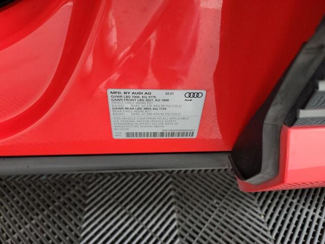 WA13AAGEXMB030421 - 2021 AUDI E-TRON SPORTBACK PRESTIGE RED photo 10