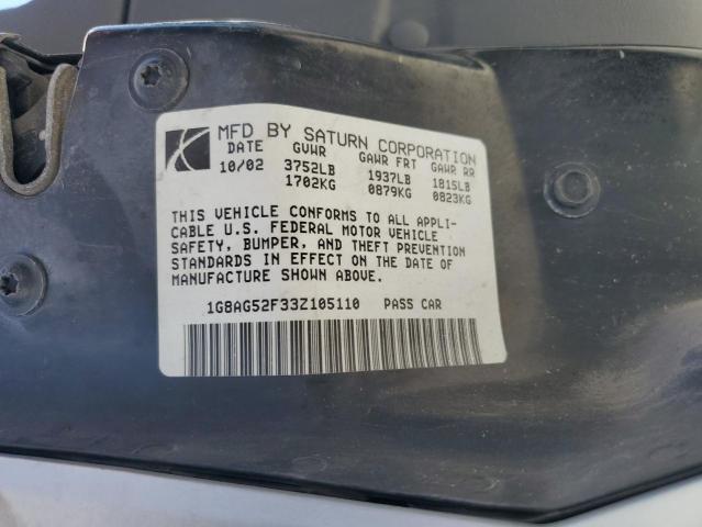 1G8AG52F33Z105110 - 2003 SATURN ION LEVEL 1 SILVER photo 13