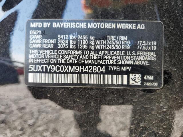 5UXTY9C0XM9H42804 - 2021 BMW X3 XDRIVEM40I BLACK photo 12