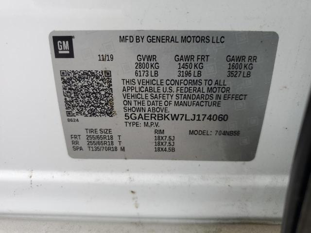 5GAERBKW7LJ174060 - 2020 BUICK ENCLAVE ESSENCE 白色 照片 13