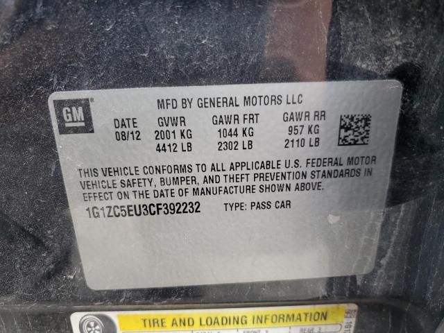 1G1ZC5EU3CF392232 - 2012 CHEVROLET MALIBU 1LT 黑色 照片 12