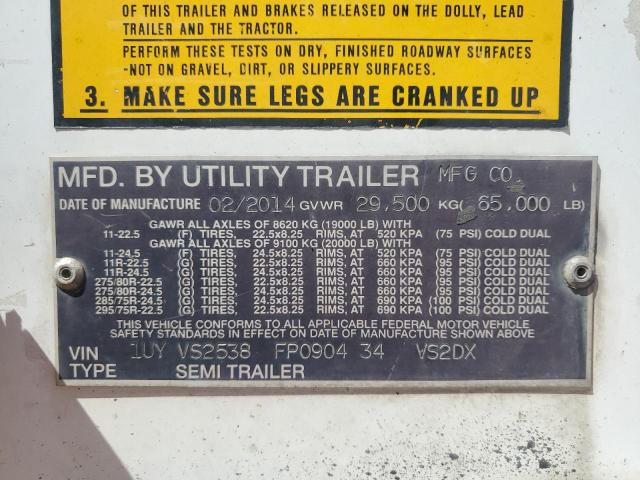 1UYVS2538FP090434 - 2015 UTILITY TL WHITE photo 10