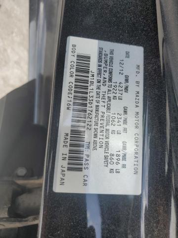 JM1BL1L33D1762122 - 2013 MAZDA SPEED 3 BLACK photo 12