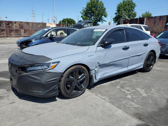 1HGCV3F27NA038773 - 2022 HONDA ACCORD HYBRID SPORT SILVER photo 1