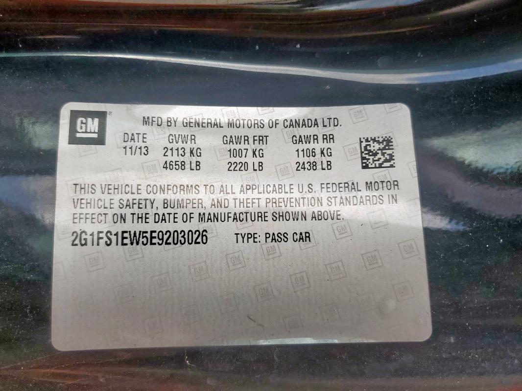 2G1FS1EW5E9203026 - 2014 CHEVROLET CAMARO SS BLACK photo 12