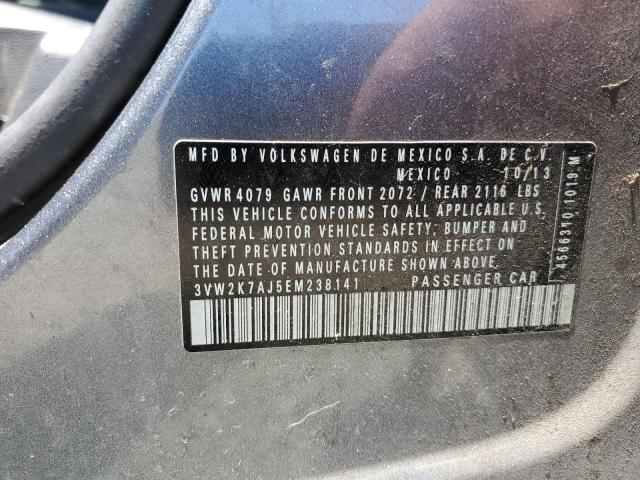 3VW2K7AJ5EM238141 - 2014 VOLKSWAGEN JETTA BASE 灰色 照片 12