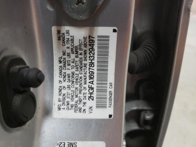 2HGFA16978H329497 - 2008 HONDA CIVIC EXL ვერცხლისფერი ფოტო 12