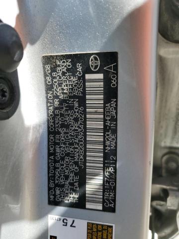 JTDKB20U393470276 - 2009 TOYOTA PRIUS SILVER photo 12