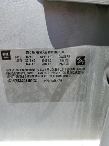 1G11C5SA2GF151937 - 2016 CHEVROLET MALIBU LIM LT 银色 照片 13