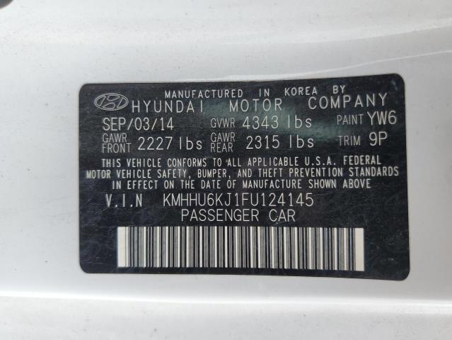 KMHHU6KJ1FU124145 - 2015 HYUNDAI GENESIS CO 3.8L WHITE photo 12