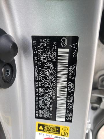 JTHKD5BH3D2162517 - 2013 LEXUS CT 200 SILVER photo 13