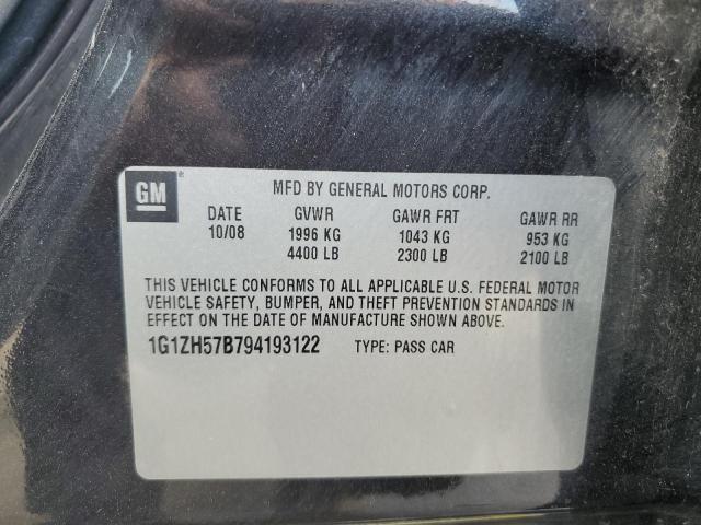 1G1ZH57B794193122 - 2009 CHEVROLET MALIBU 1LT BLACK photo 12