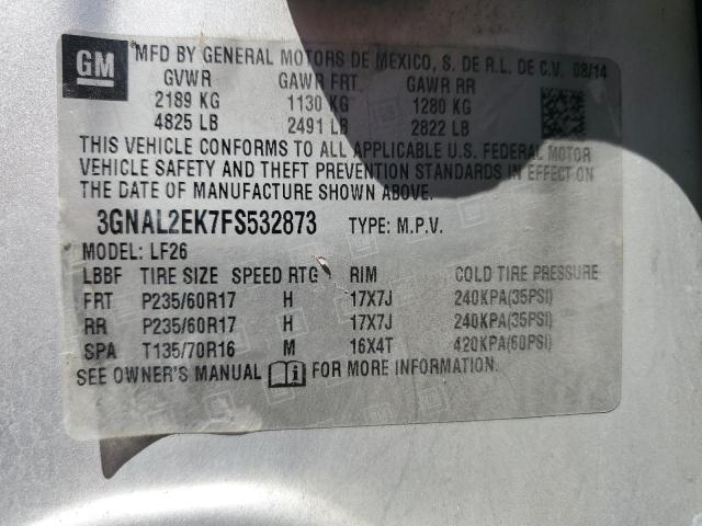 3GNAL2EK7FS532873 - 2015 CHEVROLET CAPTIVA LS 银色 照片 14