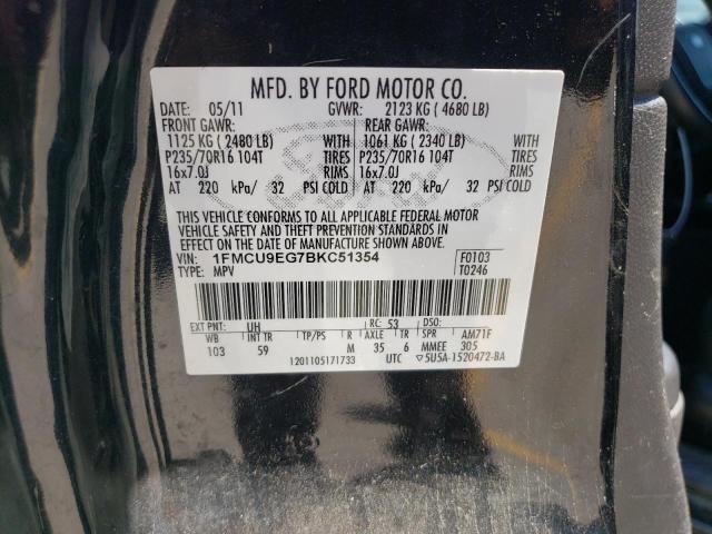 1FMCU9EG7BKC51354 - 2011 FORD ESCAPE LIMITED BLACK photo 13