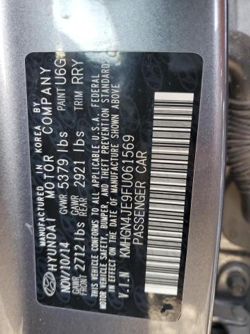 KMHGN4JE9FU061569 - 2015 HYUNDAI GENESIS 3.8L Сұр фото 12