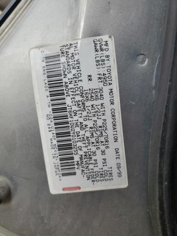 JT6HF10U2Y0103255 - 2000 LEXUS RX 300 GRAY photo 12