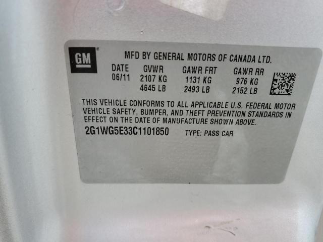 2G1WG5E33C1101850 - 2012 CHEVROLET IMPALA LT SILVER photo 12