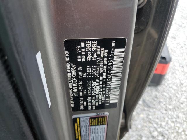 5XYZT3LB4DG059615 - 2013 HYUNDAI SANTA FE S GRAY photo 13