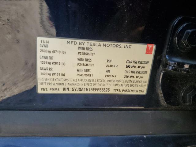 5YJSA1H15EFP55825 - 2014 TESLA MODEL S შავი ფოტო 12