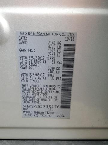 5N1AT2MV3KC735176 - 2019 NISSAN ROGUE S ვერცხლისფერი ფოტო 13