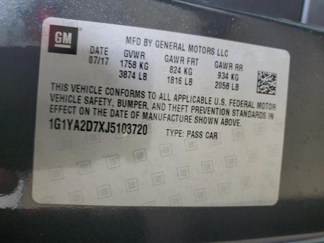 1G1YA2D7XJ5103720 - 2018 CHEVROLET CORVETTE STINGRAY 1LT GRAY photo 12