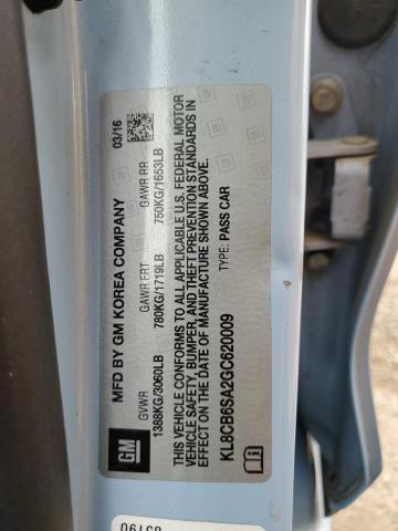 KL8CB6SA2GC620009 - 2016 CHEVROLET SPARK LS BLUE photo 12