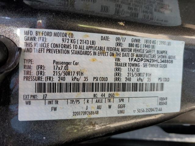 1FADP3N29HL348808 - 2017 FORD FOCUS TITANIUM GRAY photo 13