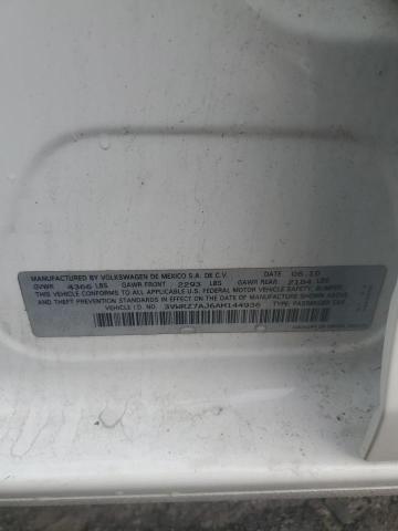 3VWRZ7AJ6AM144936 - 2010 VOLKSWAGEN JETTA SE 白色 照片 12