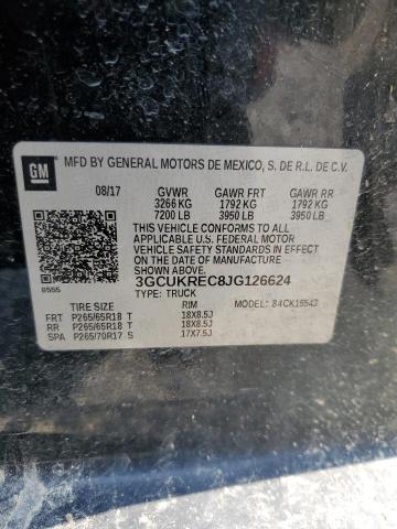 3GCUKREC8JG126624 - 2018 CHEVROLET SILVERADO K1500 LT 黑色 照片 12