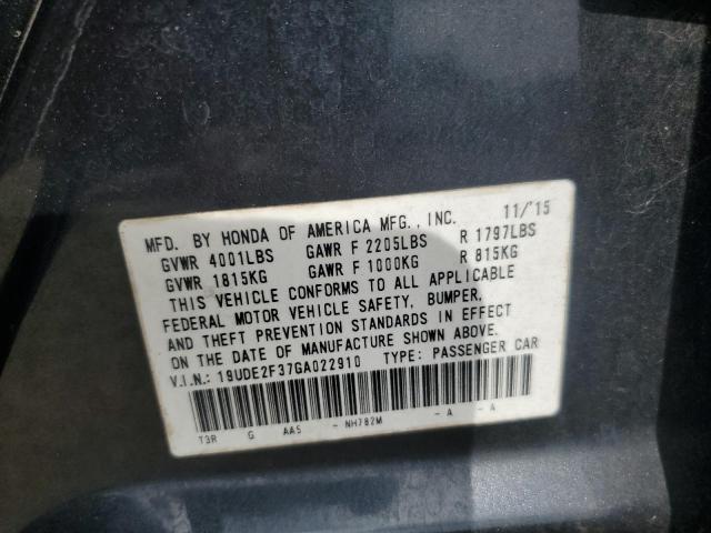 19UDE2F37GA022910 - 2016 ACURA ILX BASE WATCH PLUS GRAY photo 13