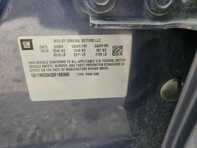 1G11H5SA0DF186988 - 2013 CHEVROLET MALIBU LTZ 蓝色 照片 12