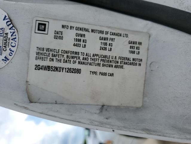 2G4WB52K0Y1262080 - 2000 BUICK REGAL LS 白色 照片 13