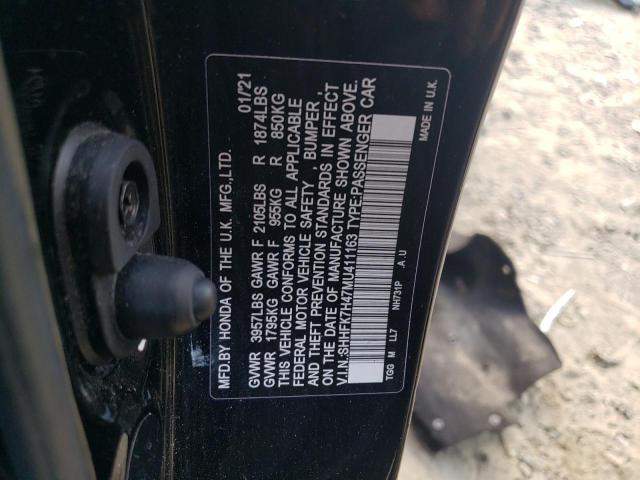 SHHFK7H47MU411163 - 2021 HONDA CIVIC SPORT 黑色 照片 13