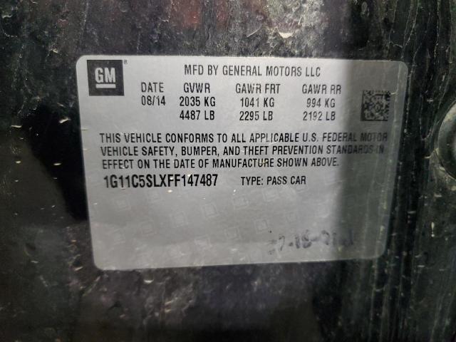 1G11C5SLXFF147487 - 2015 CHEVROLET MALIBU 1LT CHARCOAL photo 13